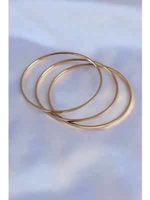 VeraGlobe Buğz 316L Çelik Gold Renk Ajda Model Kadın 65 mm Bilezik