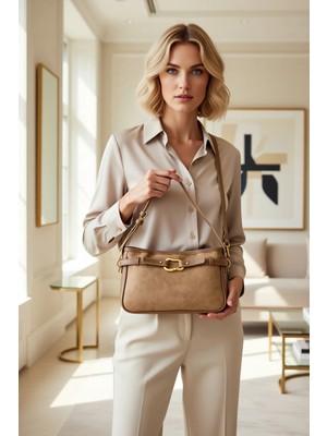 Benerly Kadın Mürdüm Dokulu Mini Omuz Çantası Ayarlanabilir Askılı Toka Detaylı Düz Tasarım Günlük