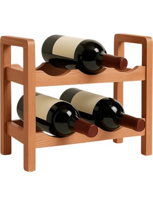Braventa Collection 2 Katlı Şaraplık Şık Modern Tasarım Şişe Viski Şampanya Içki Rafı Yıllandırma Dolabı Şişe Rafı Şarap