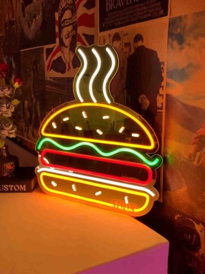 Kamer Neon LED Işıklı Hamburger