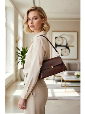 Benerly Kadın Mini Omuz Çantası Metal Toka Detaylı Düz Desen Dokuma Yapı Günlük Kullanım Için Tasarlandı