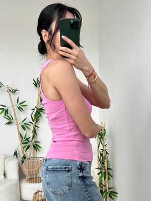 Patuta Butik Dilvin Pembe Halter Yaka Atlet Badi