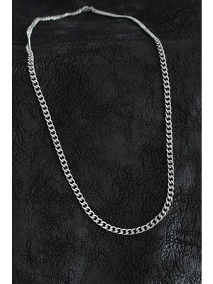 VeraGlobe Buğz 316L Çelik Klasik Zincir Model Gümüş Renk Erkek Kolye