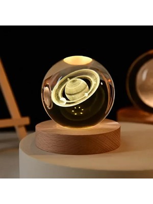 Braventa Collection Kristal Küre Gece Lambası (Satürn)