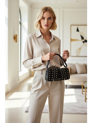 Benerly Kadın Troklu Mini Omuz Çantası Dokuma Ayarlanabilir Askılı Fermuar Detaylı Günlük Kullanım