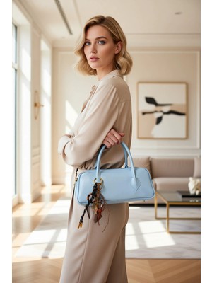 Benerly Kadın Küçük Bowling Omuz Çantası Fermuarlı Kapanış Düz Desen Iç Astar Detaylı Çok Yönlü Kullanım