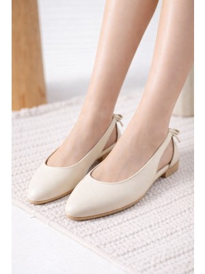 ModaFrato LUNESSA Kadın Babet Sandalet Yazlık Ayakkabı Sivri Burun Günlük Babet