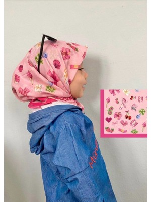 Başörtü Dükkanı Çocuk Pamuk Eşarp Makaron Desen