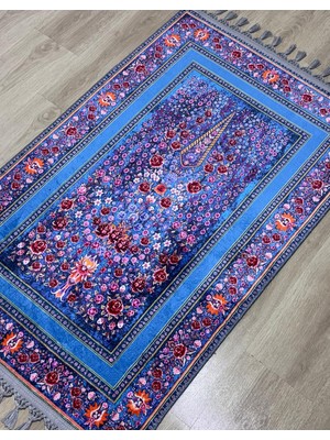 Prayer Rug Dokuma Taban Örgü Püsküleri ve Ipek Kadar Yumuşak Yüzeyiyle Bambu Seccade Namazlık 80X125 cm