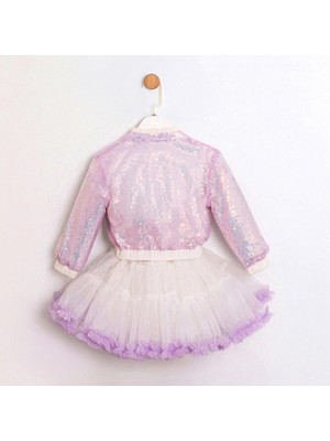 ministok Tina Pul Payetli Ceket Tütü Etekli 3'lü Kız Çocuk Takım