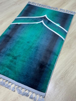 Prayer Rug Dokuma Taban Örgü Püsküleri ve Ipek Kadar Yumuşak Yüzeyiyle Bambu Seccade Namazlık 80X125 cm Hac  Ramazan  Umre Hediyesi