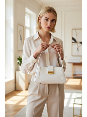 Benerly Kadın Omuz Çanta Küçük Boyut Metal Toka Kapamalı Tek Askılı Şehir Kullanımına Uygun Minimalist