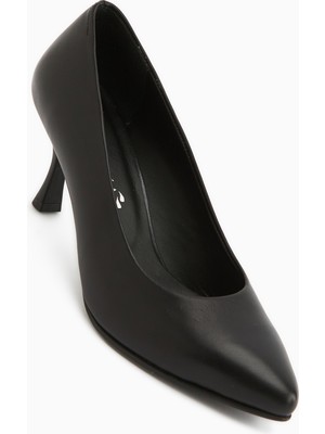 Limoya Kiara Hakiki Deri Siyah Kadın Topuklu Ayakkabı Stiletto