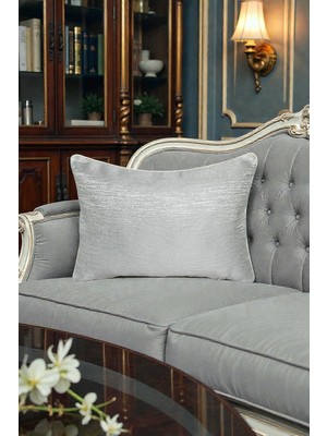 Visionario Kırlent Kılıfı Çizgili Desenli Jakarlı Dokuma Kumaş 35X50 Çift Taraflı Biyeli