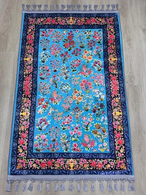 Prayer Rug Dokuma Taban Örgü Püsküleri ve Ipek Kadar Yumuşak Yüzeyiyle Bambu Seccade Namazlık 80X125 cm