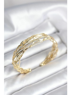 VeraGlobe Buğz Gold Renk Pirinç Vintage Kadın Bileklik