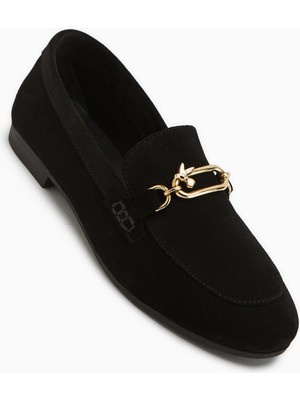 Limoya Alessa Hakiki Deri Siyah Tokalı Loafer Kadın Günlük Makosen Ayakkabı