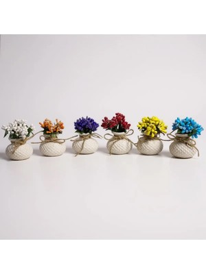 Metsare Altılı Dekoratif Mini Set Çiçekli - Dekoratif Obje Biblo, Kahve Sunum Tepsi Objesi, Masa Süsü, Banyo Aksesuarları, Mini Vazo, Mutfak Dekoratif Aksesuarlar, Dekoratif Çiçek