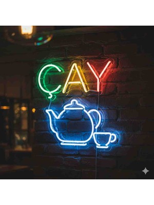 Kamer Neon LED Işıklı Çay Demlik Cafe