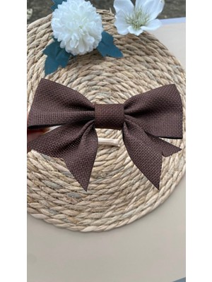 Kirpi Toka Acı Kahve Renkli Fiyonklu Kadın/kız Çocuk Saç Tacı