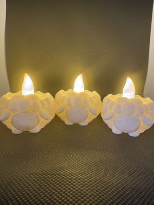 3D Boyuthane Uykucu Koyun –  Dekoratif LED Mumluk Seti