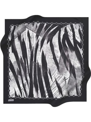 Pierre Cardin Ipek Eşarp Twill - 6298438-912 Siyah Beyaz