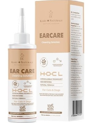 Braventa Collection Kahu Naturals Kulak Temizleme Solüsyonu, Kir Kaşıntı Koku Önleyici, Kedi ve Köpek, 75 ml