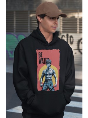 Sevbano Özel Tasarım Dövüşçü Bruce Lee Bodybuilding Fitness Baskılı Unisex Oversize Sporcu Hoodie