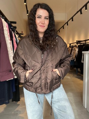 Patuta Butik Acı Kahve Kapitone Mont