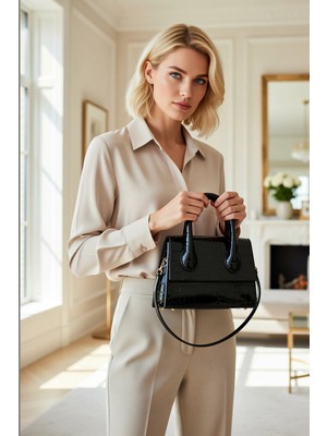 Benerly Kadın Dokulu Mini Çapraz Askılı Üstten Saplı Günlük Kullanım Çok Fonksiyonlu Omuz ve El Çantası