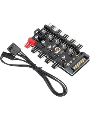 Braventa Collection 8849 10 Port Fan Power Sata Güç Switch Pwm Çoklayıcı, Sata Power 10 Port Soğutma Fan Splitter Hub, P