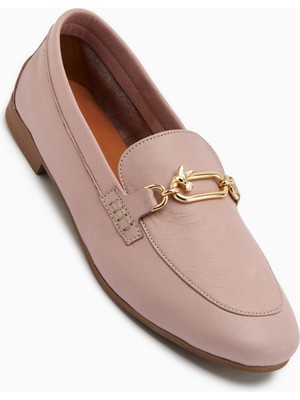 Limoya Alessa Hakiki Deri Rose Tokalı Loafer Kadın Günlük Makosen Ayakkabı