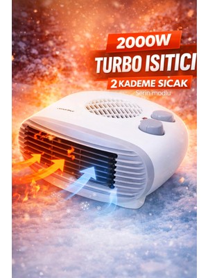 VeraGlobe Buğz Fanlı Isıtıcı 2000W: Yaz Kış Modlu Elektrikli Soba Ofis ve Ev Tipi Isıtma