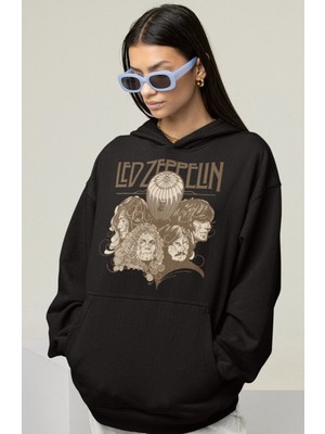 Sevbano LED Zeppelin Rock Metal Baskılı Unisex Oversize Müzik Grubu Hoodie