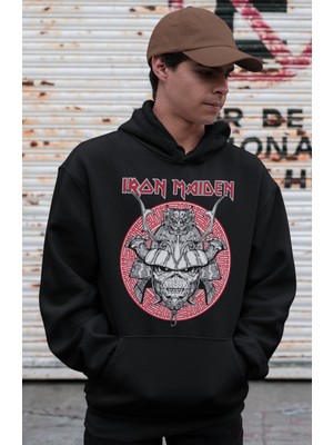 Sevbano Iron Maiden Rock Metal Müzik Grubu Baskılı Unisex Oversize Hoodie