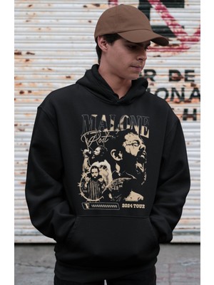 Sevbano Post Malone Rapper Baskılı Unisex Oversize Şarkıcı Hoodie