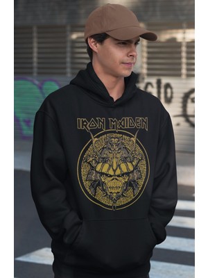 Sevbano Iron Maiden Rock Metal Müzik Grubu Baskılı Unisex Oversize Hoodie