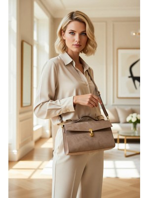 Benerly Kadın Görünümlü Toka Detaylı Ayarlanabilir Askılı Omuz Çantası Çapraz Askı Seçenekli Şık