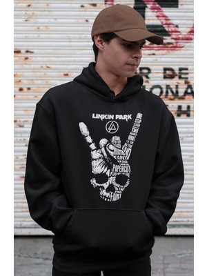 Sevbano Linkin Park Rock Metal Müzik Grubu Baskılı Unisex Oversize Hoodie