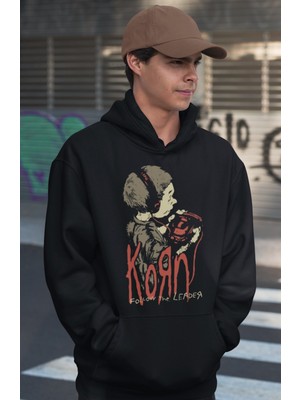 Sevbano Korn Rock Metal Müzik Grubu Baskılı Unisex Oversize Hoodie