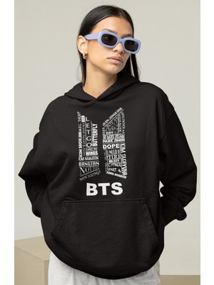 Sevbano Özel Tasarım Bts Müzik Grubu Baskılı Unisex Oversize Hoodie
