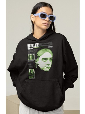Sevbano Billie Eilish Baskılı Unisex Oversize Şarkıcı Hoodie
