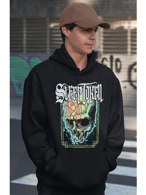 Sevbano Sleep Token Rock Metal Baskılı Unisex Oversize Müzik Grubu Hoodie