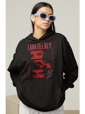 Sevbano Lana Del Rey Tasarım Baskılı Unisex Oversize Şarkıcı Hoodie