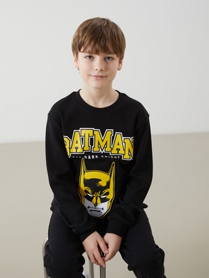 Lc Waikiki Yeni Sezon Bisiklet Yaka Batman Baskılı Erkek Çocuk Sweatshirt