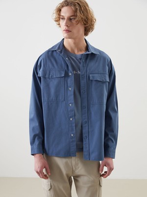 Lc Waikiki Yeni Sezon Rahat Kalıp Uzun Kollu Gabardin Erkek Gömlek Ceket