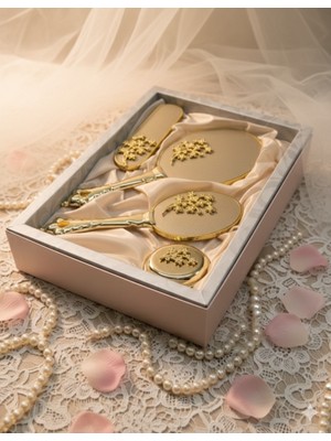 Miss Ayza Missayza Gold-C Serisi Çeyizlik Hediyelik Lüks Ayna Tarak Takımı