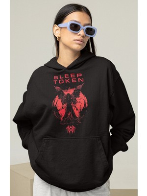 Sevbano Sleep Token Rock Metal Müzik Grubu Baskılı Unisex Oversize Hoodie