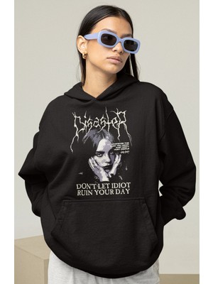 Sevbano Tasarım Billie Eilish Baskılı Unisex Oversize Şarkıcı Hoodie