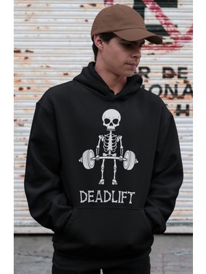 Sevbano Deadlift Bodybuilding Gym Baskılı Unisex Oversize Sporcu Hoodie